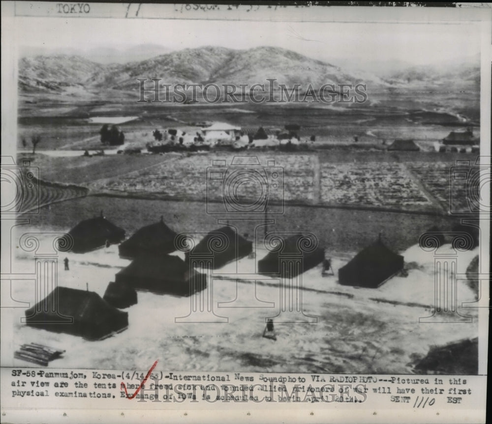 1953 Press Photo Tents for the Allied prisoners' physical examination