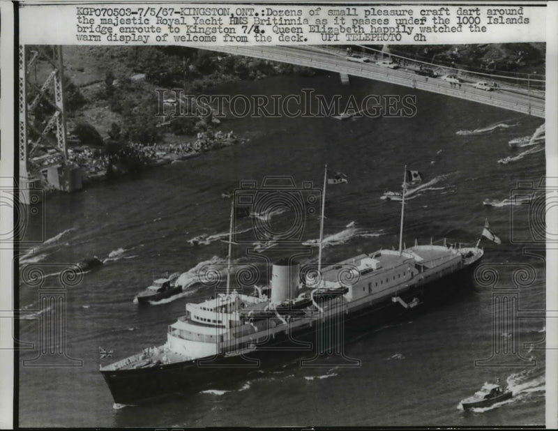 Load image into Gallery viewer, 1967 Press Photo An aerial view of the majestic Royal Yacht HMS Britinnia
