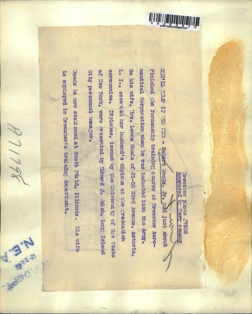 1948 Press Photo Woods finishes the formanship training course,at Univ.of NY