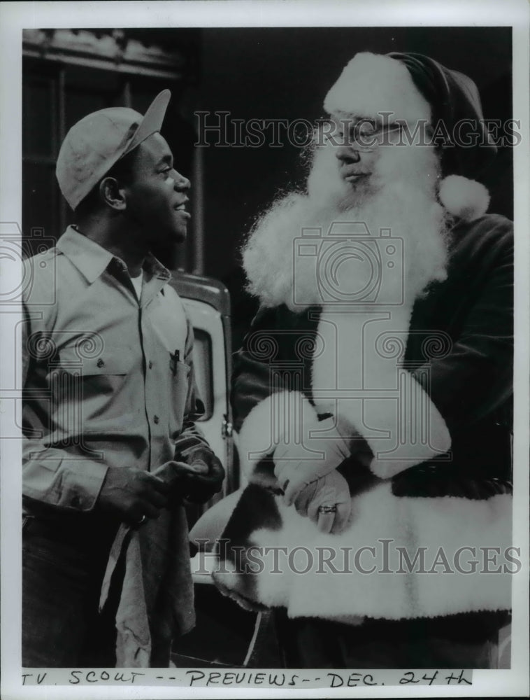 1971 Press Photo Flip Wilson and Santa Claus - TV Scout