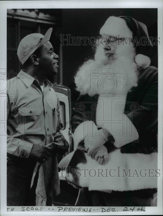 1971 Press Photo Flip Wilson and Santa Claus - TV Scout