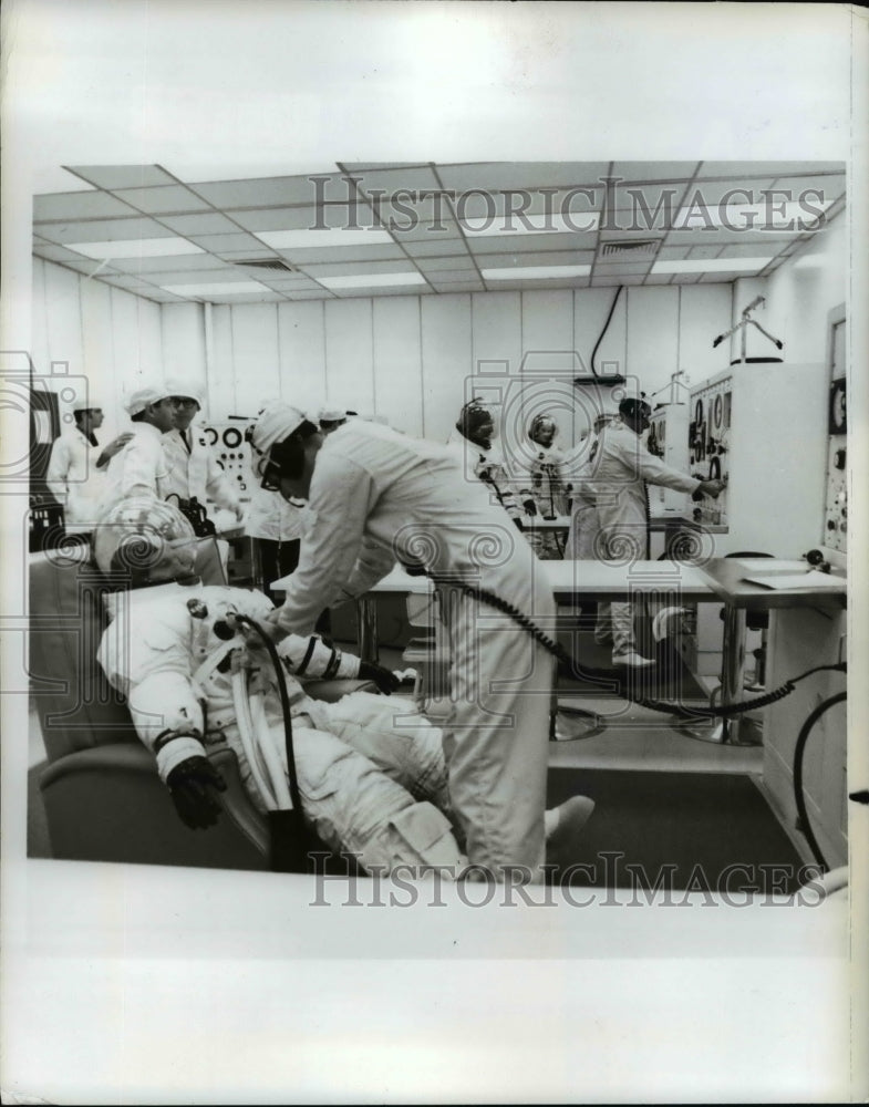 1969 Press Photo Charles Conrad, Richard Gordon and Alan Bean, Apollo 12 crews