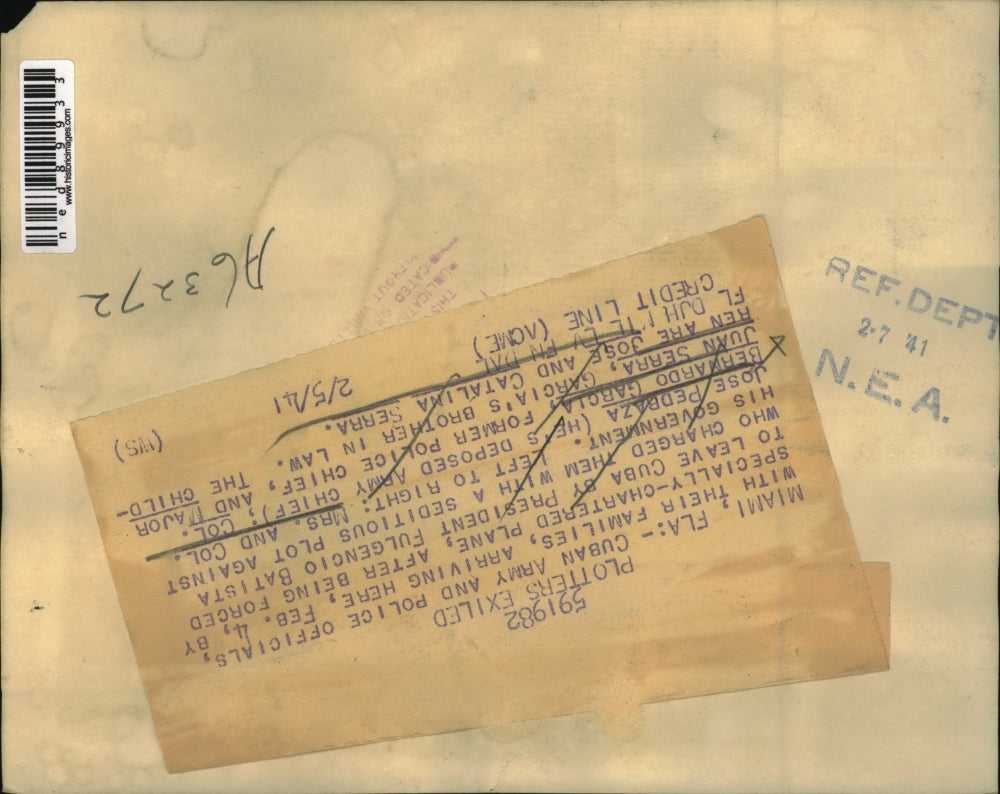 1941 Press Photo of Cuban Army and Police officials arriving in Miami.