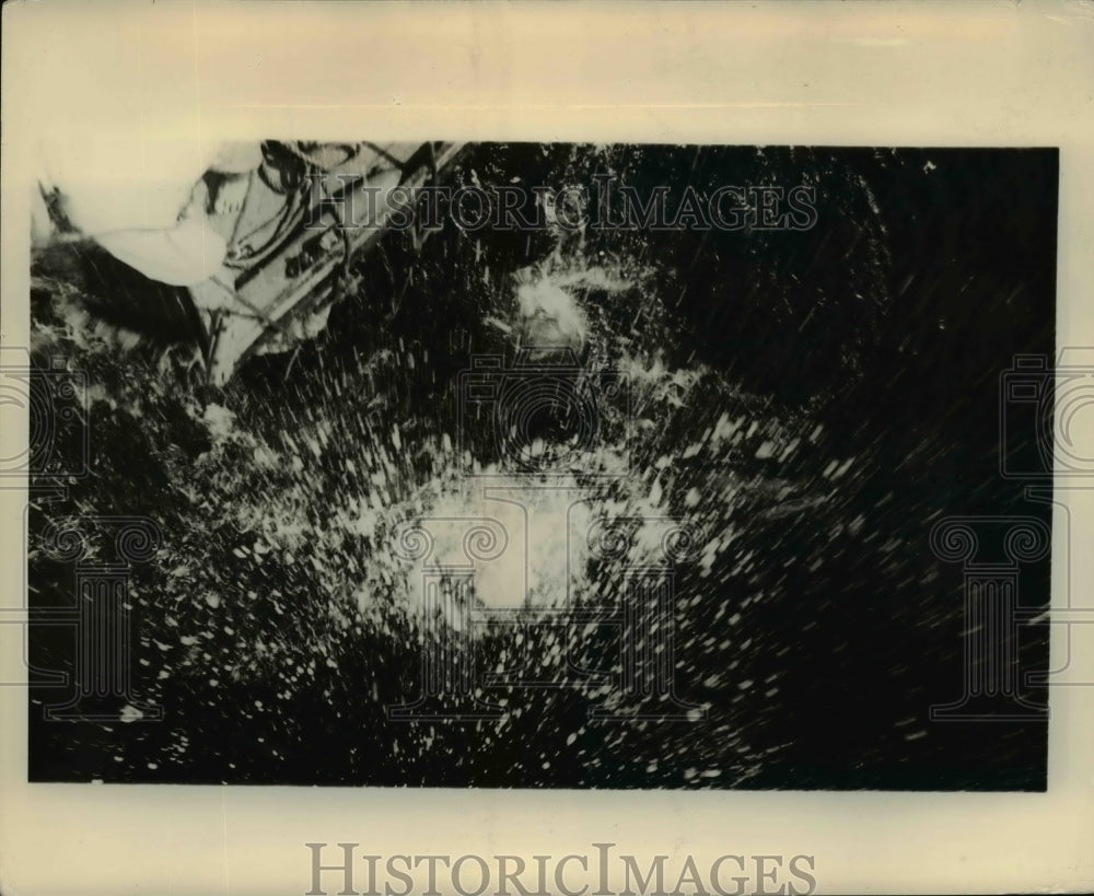 1935 Press Photo of a giant ray being harpooned.