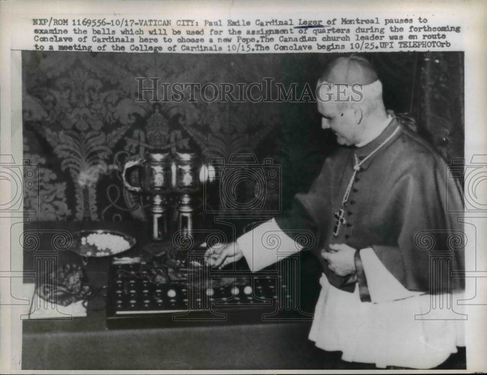 1958 Press Photo of Paul Emile Cardinal Leger of Montreal.