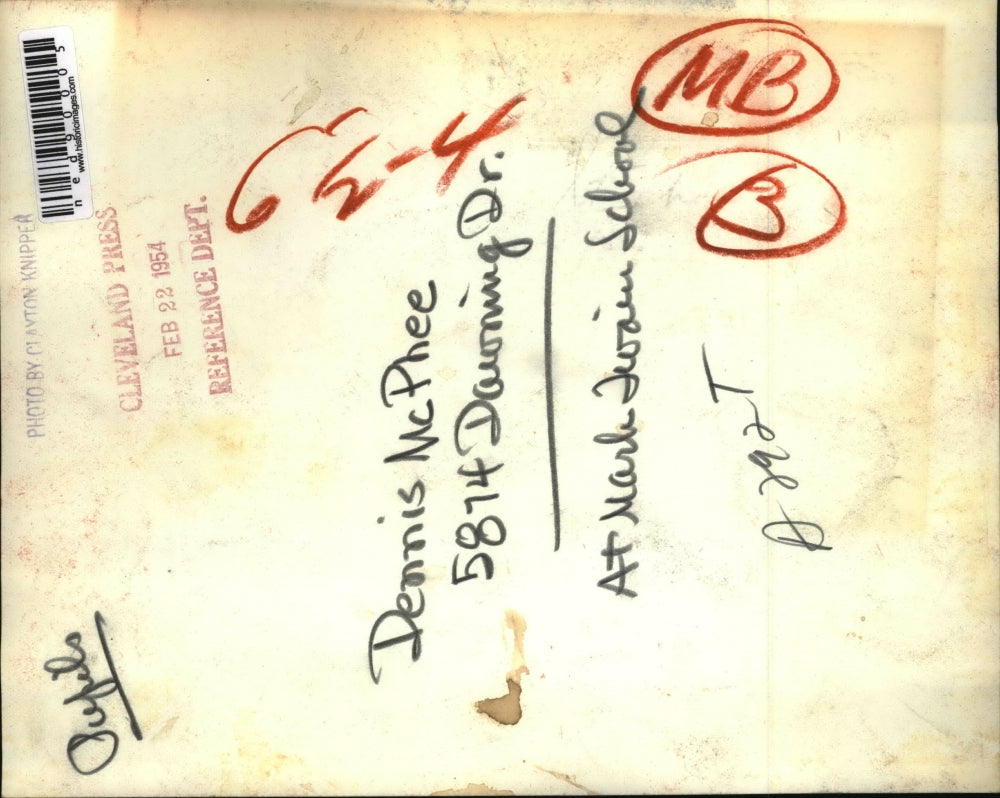 1954 Press Photo of Dennis McPhee.