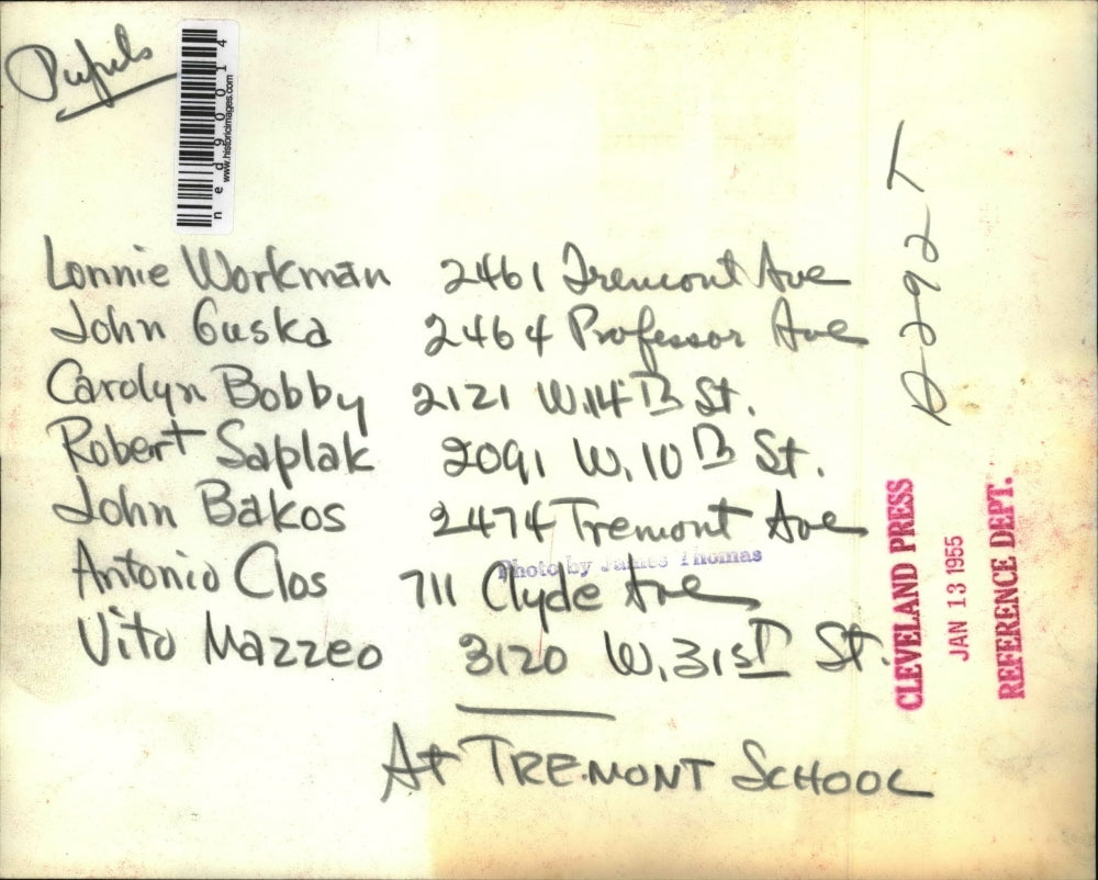 1955 Press Photo Pupils at Tremont School