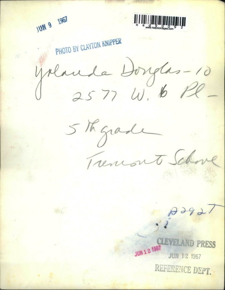 1967 Press Photo Yolanda Douglas,5th Grade at Tremont School