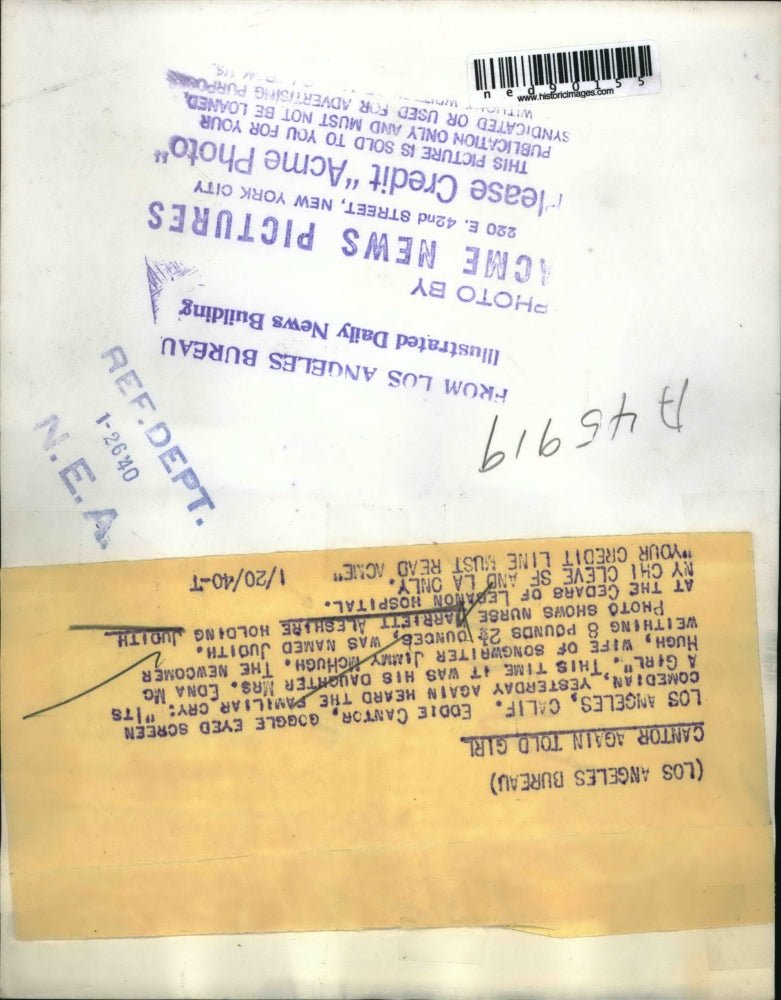 1940 Press Photo Baby Judith,songwriter Jimm McHugh's daughter