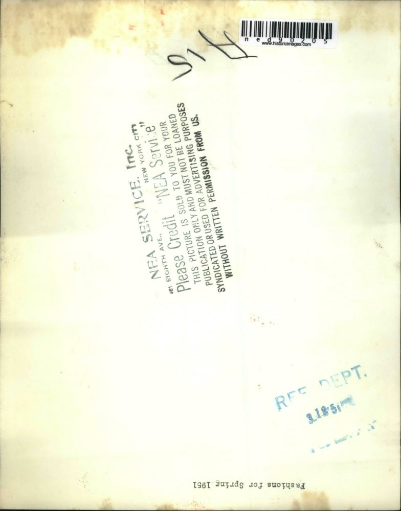 1951 Press Photo Fashions for Spring 1951