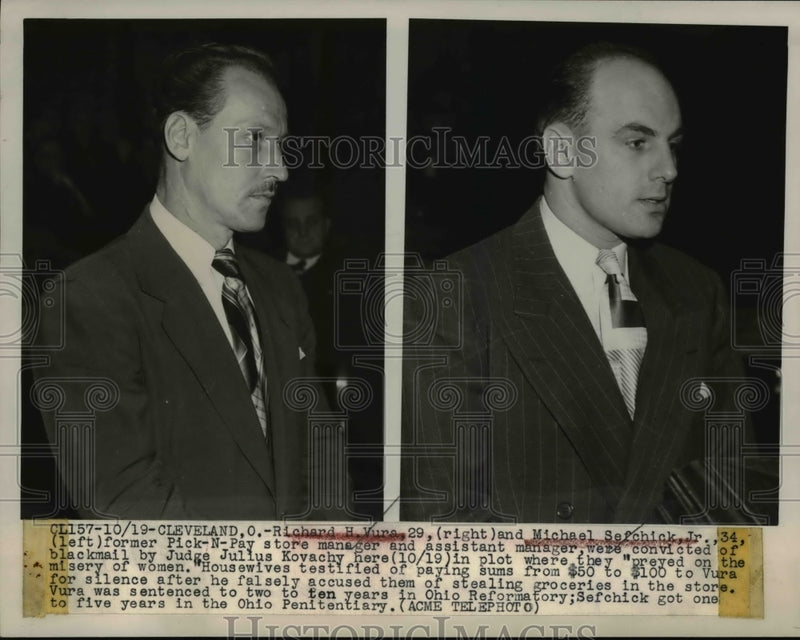 Load image into Gallery viewer, 1948 Press Photo of Richard H. Vura (R) and Michael Sefchick after being
