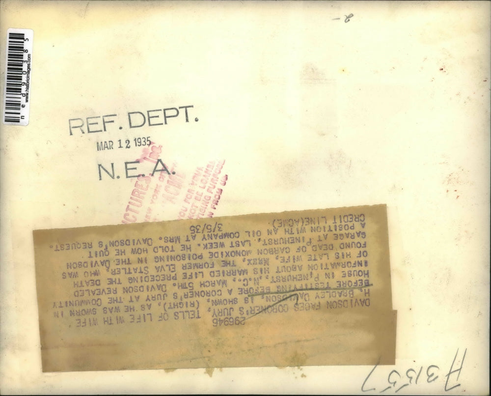 1935 Press Photo H. Bradley Davidson at the Community House in Pinehurst