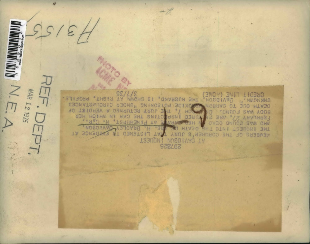 1935 Press Photo Members of the Coroner's Jury at Mrs.Bradley Davidson's inquest