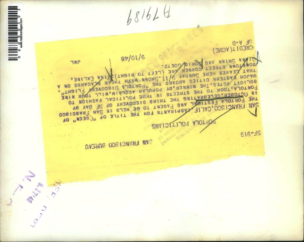 1948 Press Photo Aspirants for the title "Queen of Portola Festival and Pagent