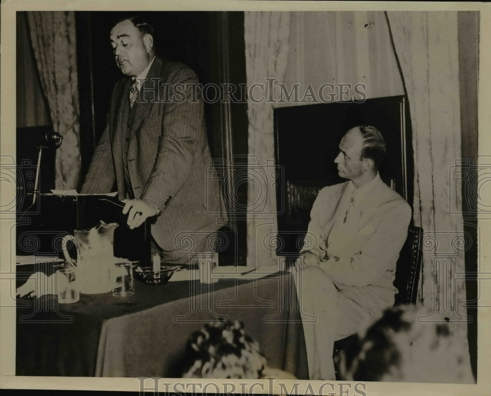 1937 Press Photo Governor C.P.Hurley and James Roosevelt