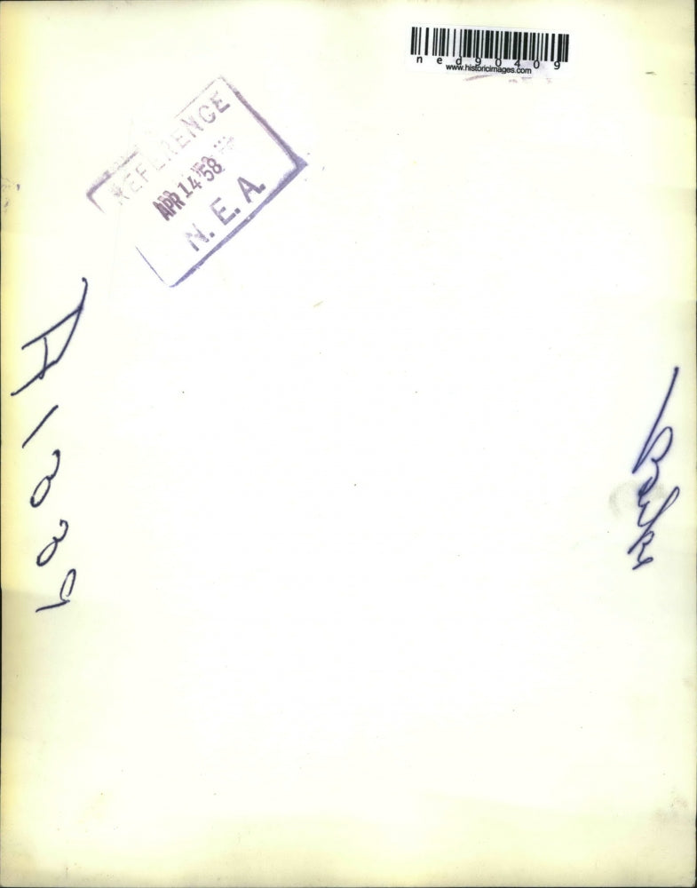 1958 Press Photo A youth playing baseball during spring season