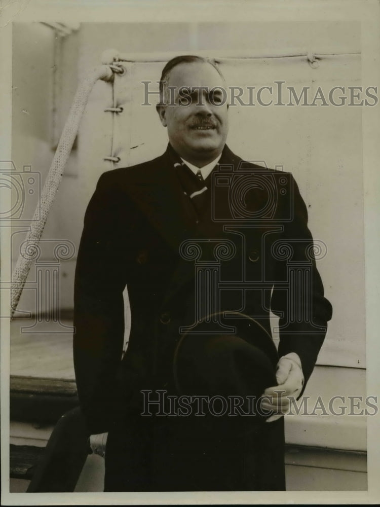 1934 Press Photo Famous Englishman Lord Marley arrived in New York for Olympics