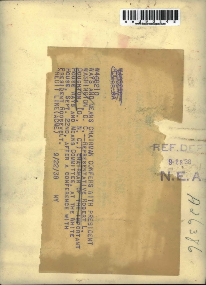 1938 Press Photo Chairman of ways & means confers w/ President Roosevelt