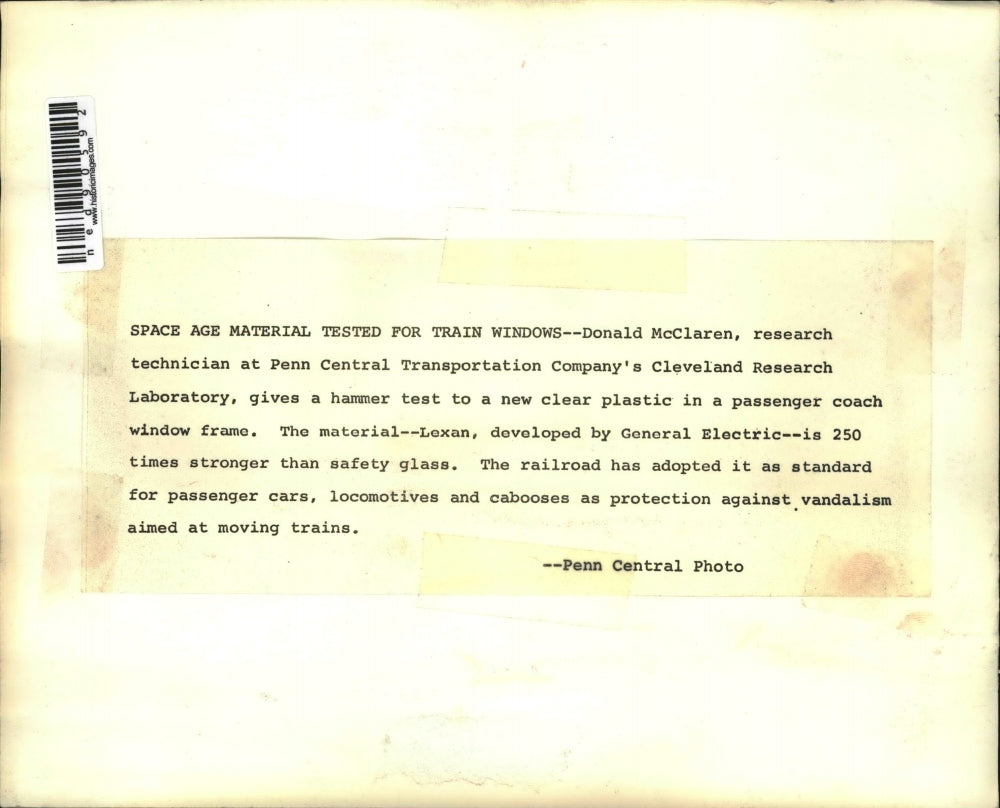 Press Photo Donald McClaren,research technician at Penn Central Transportation