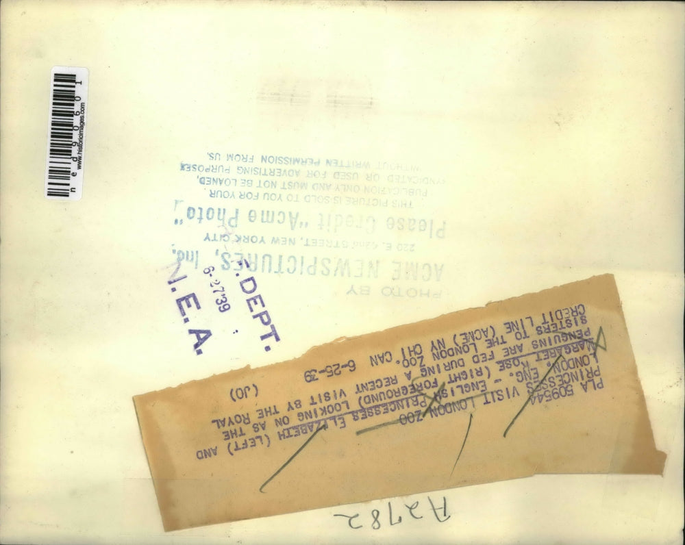 1939 Press Photo English Princesses Elizabeth at the London Zoo