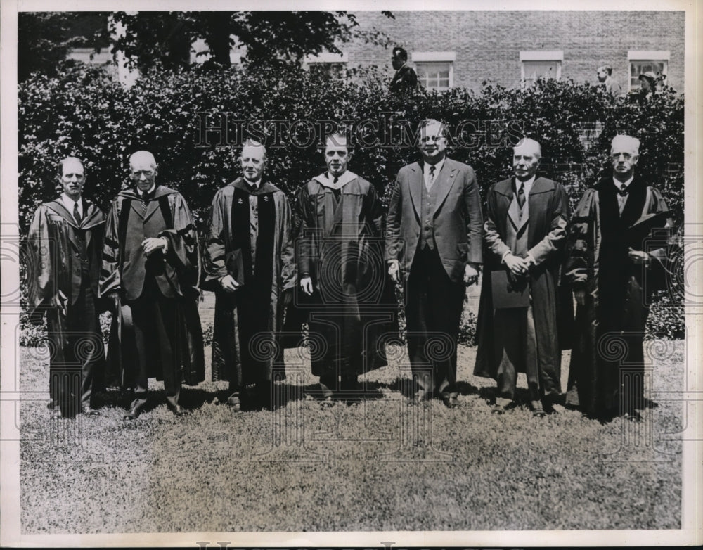 1935 Press Photo Rev. Tertius Van Dyke, Livingston Farrand, Francis B. Sayre