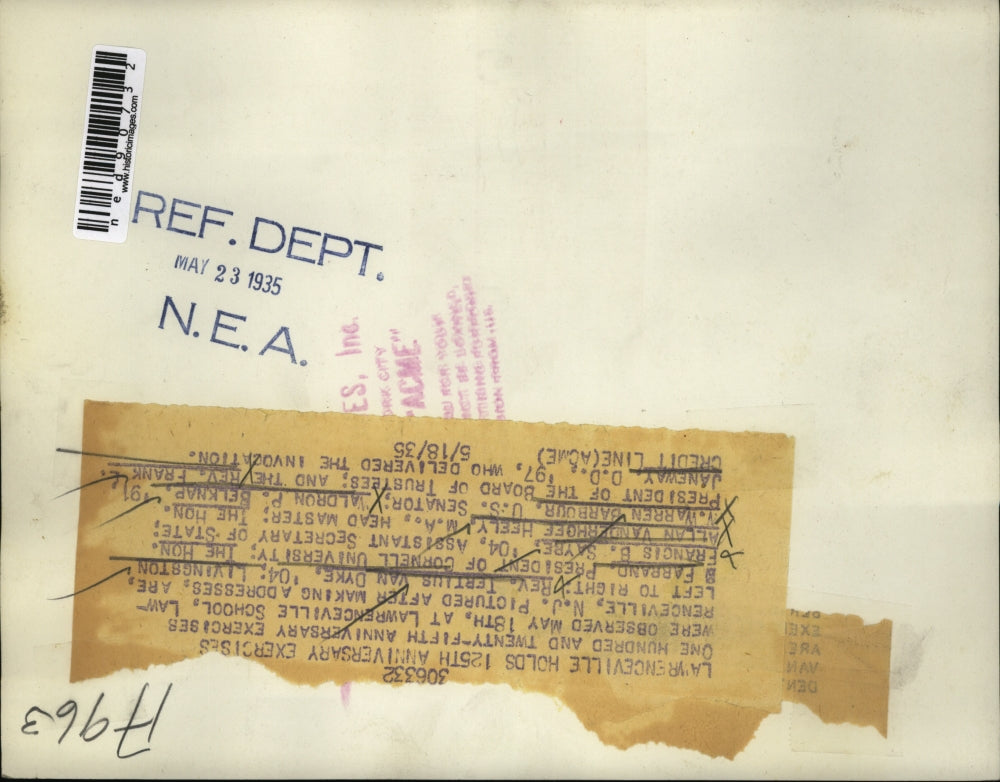 1935 Press Photo Rev. Tertius Van Dyke, Livingston Farrand, Francis B. Sayre