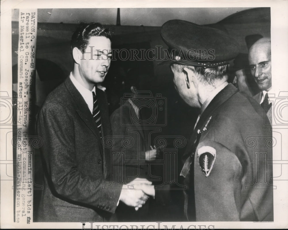1948 Press Photo Gen.Joseph McNarney,commanding general of Air Material Command