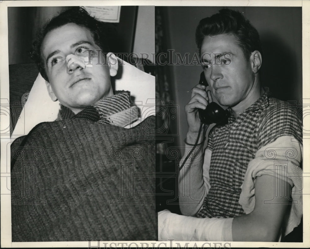 1939 Press Photo Charles Bushnell and Pilot William Anderson in the hospital