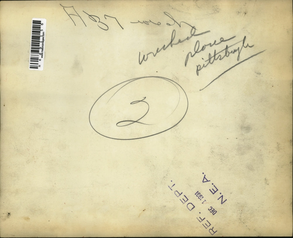 1931 Press Photo A photo of a wreck plane in Pittsburgh