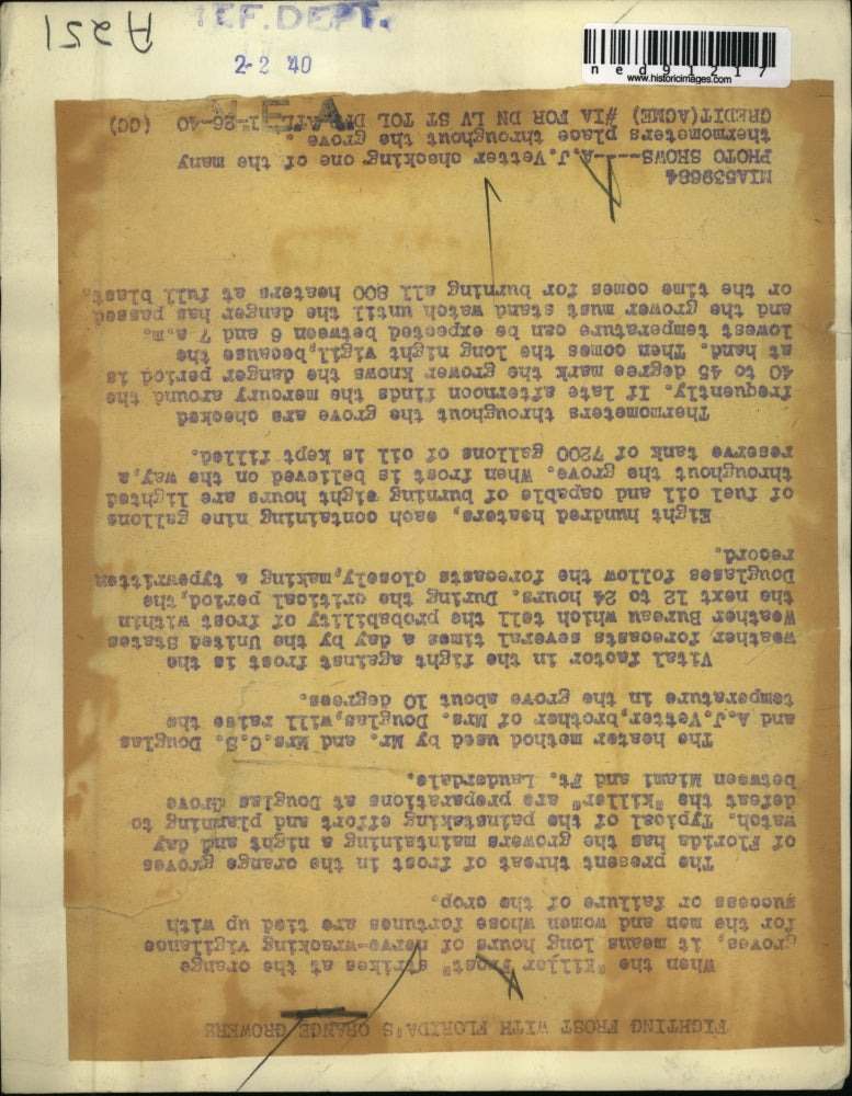 1940 Press Photo Temperature to fight the freezing weather