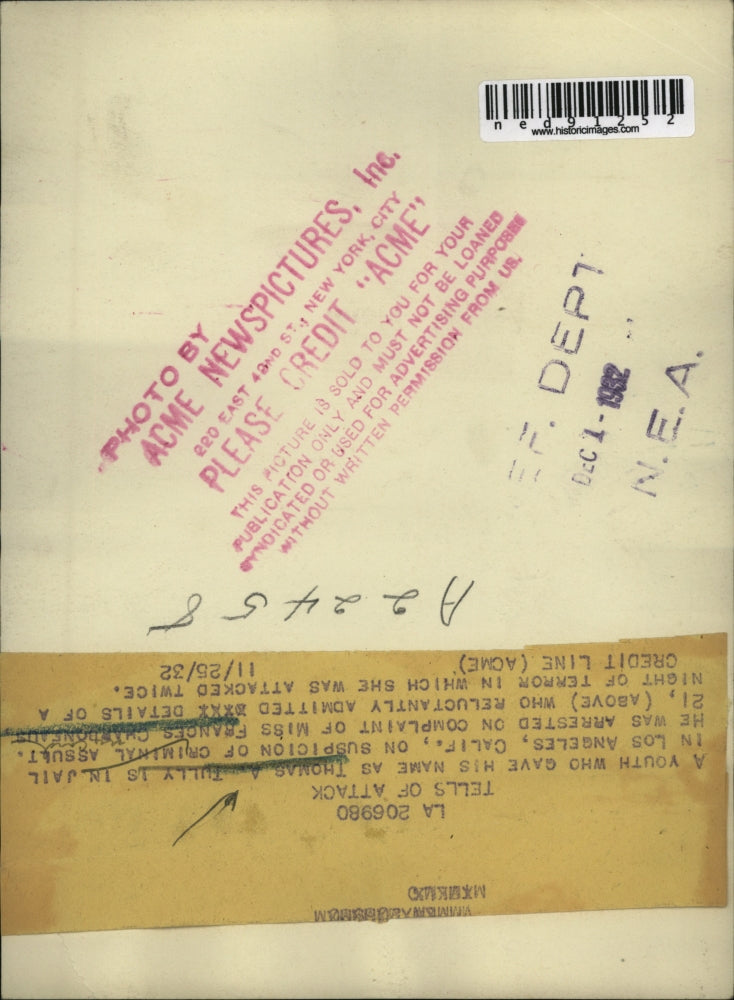 1932 Press Photo of Miss Francis Charboneaus.