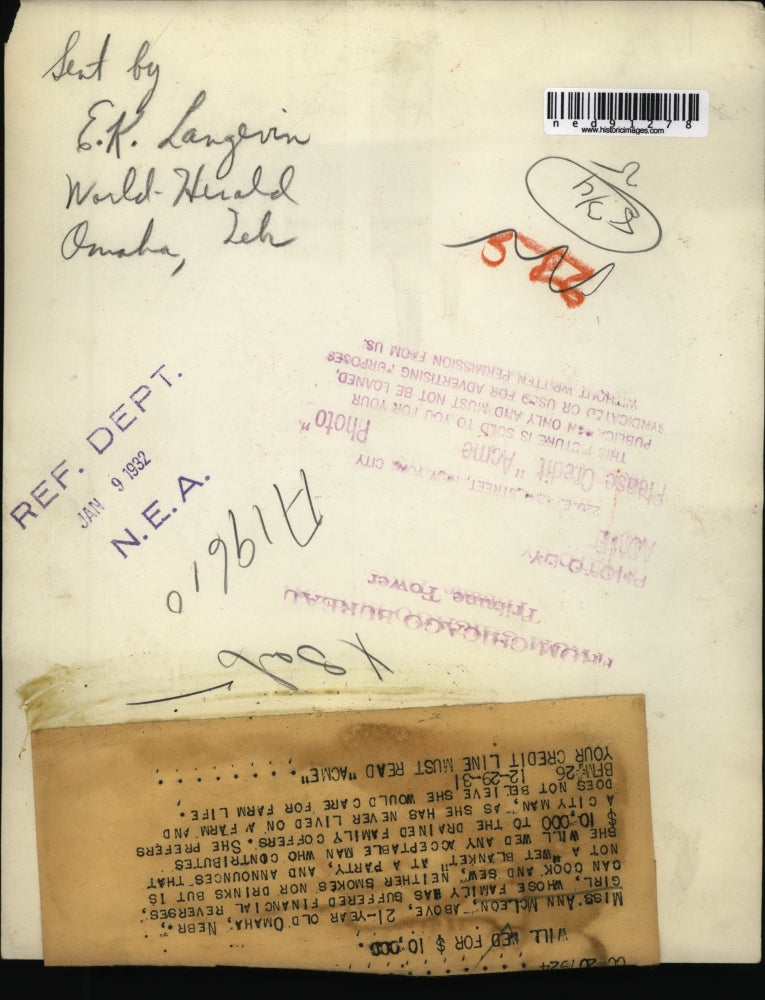 1931 Press Photo Miss Ann McLeon. - ned91278