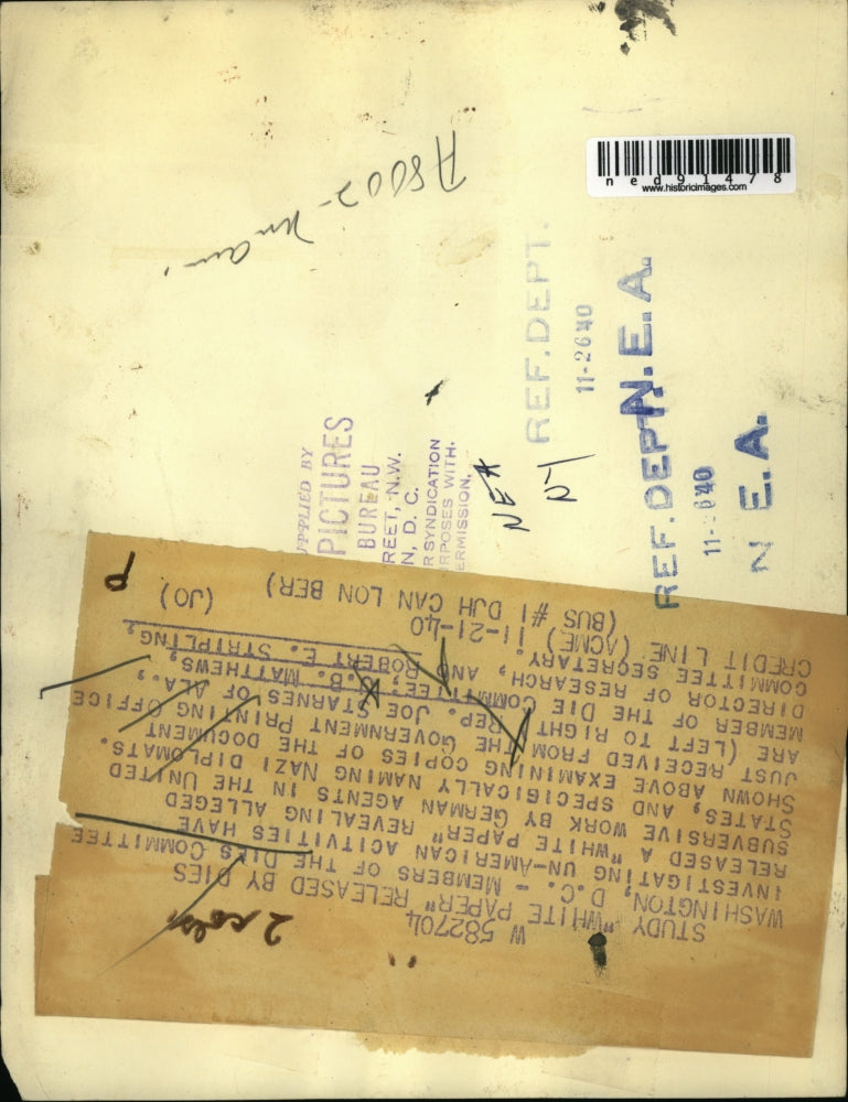 1940 Press Photo members of the Dies Committee.