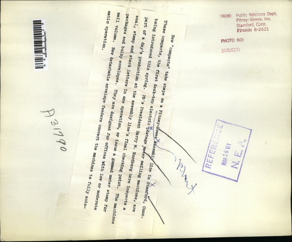 1961 Press Photo of new mail electronic mail sorters "compacts"