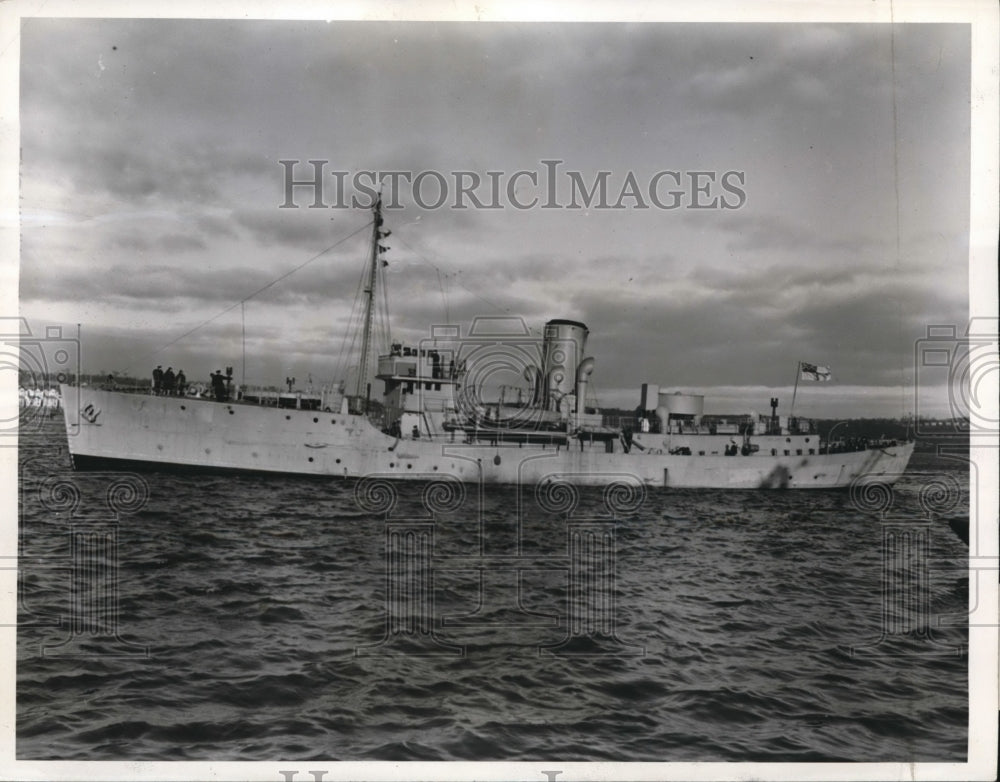 1941 Press Photo The Windflower that Sunk after Collision on the Atlantic