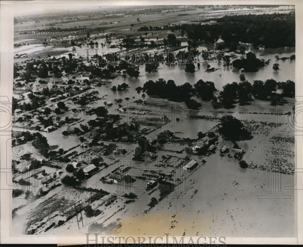1938 Press Photo flooding in Wharton, Texas.