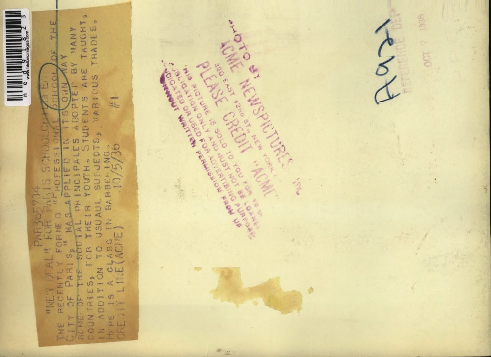 1936 Press Photo Students at the Professional School of the City of Paris