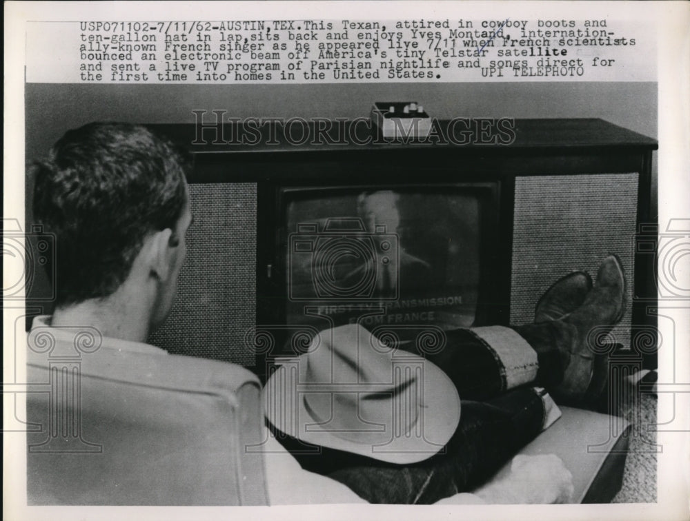 1962 Press Photo of the first television broadcast from France to the U.S.