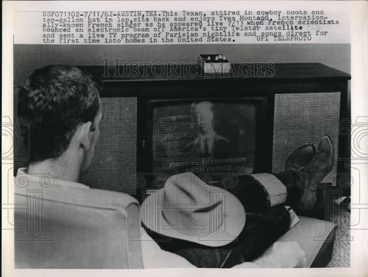 1962 Press Photo of the first television broadcast from France to the U.S.