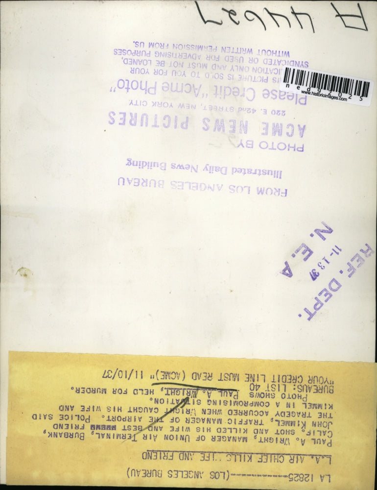 1937 Press Photo of a distraught Paul A. Wright.