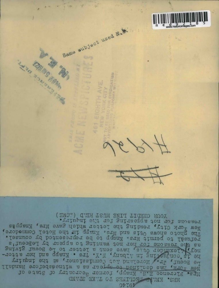 1927 Press Photo of Mrs Florence Knapp and her attorney Alexander Otis.