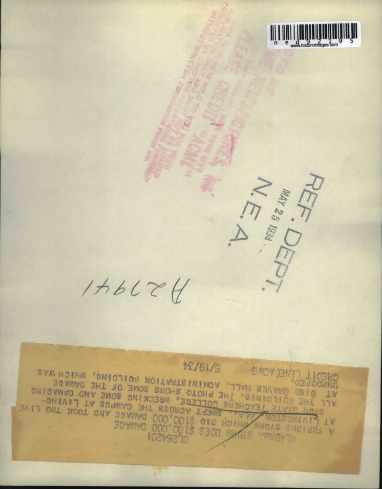 1934 Press Photo of damage done by a storm totaling $100,000.