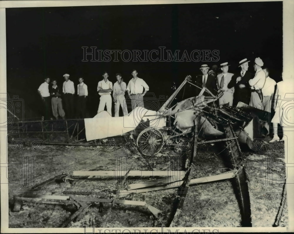 1932 Press Photo Wreckage Of Plane Crash That Killed Three People- Historic Images