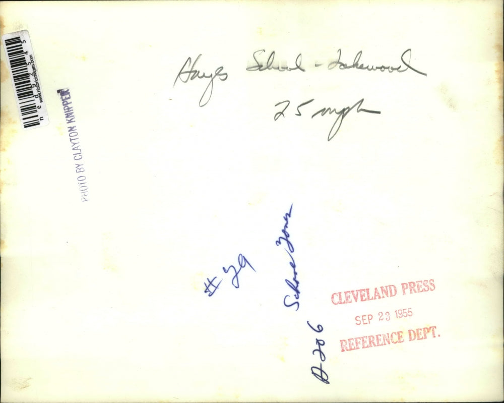 1955 Press Photo of the Hays School 25 MPH zone.