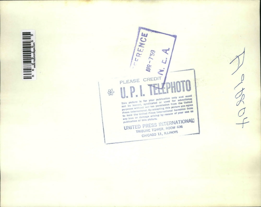 1959 Press Photo Lt Commander Ernest Joseph Korte of the U.S.S. Roy OHale ship.