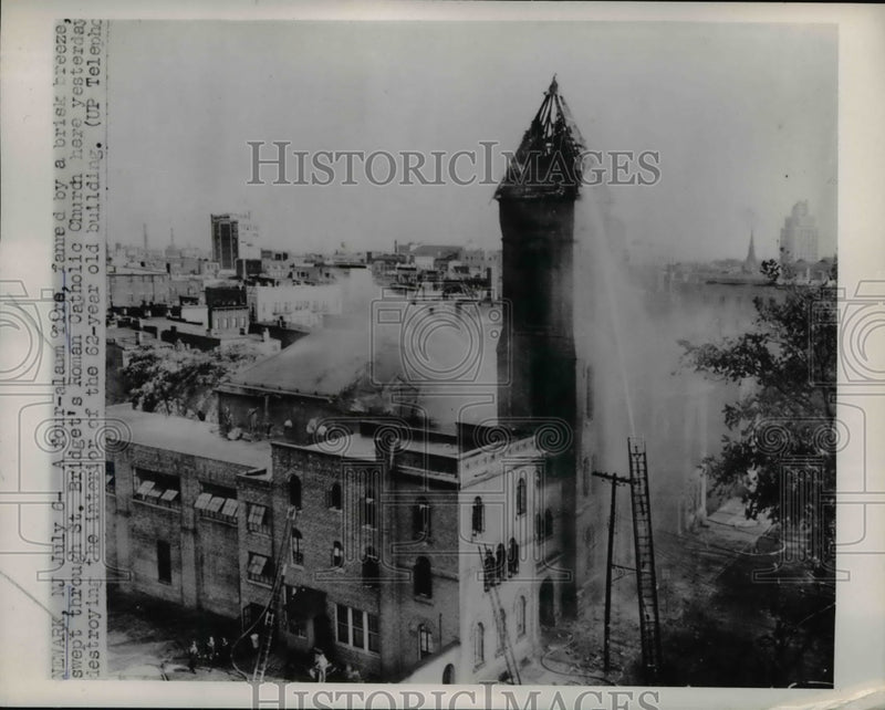 Load image into Gallery viewer, 1953 Press Photo Fire swept St.Bridget's Roman Catholic Chruch
