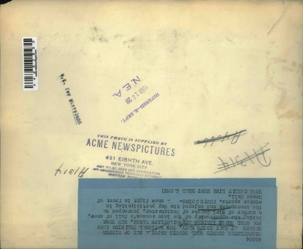 1928 Press Photo Westchester County Girls on their winter sport - ned92800