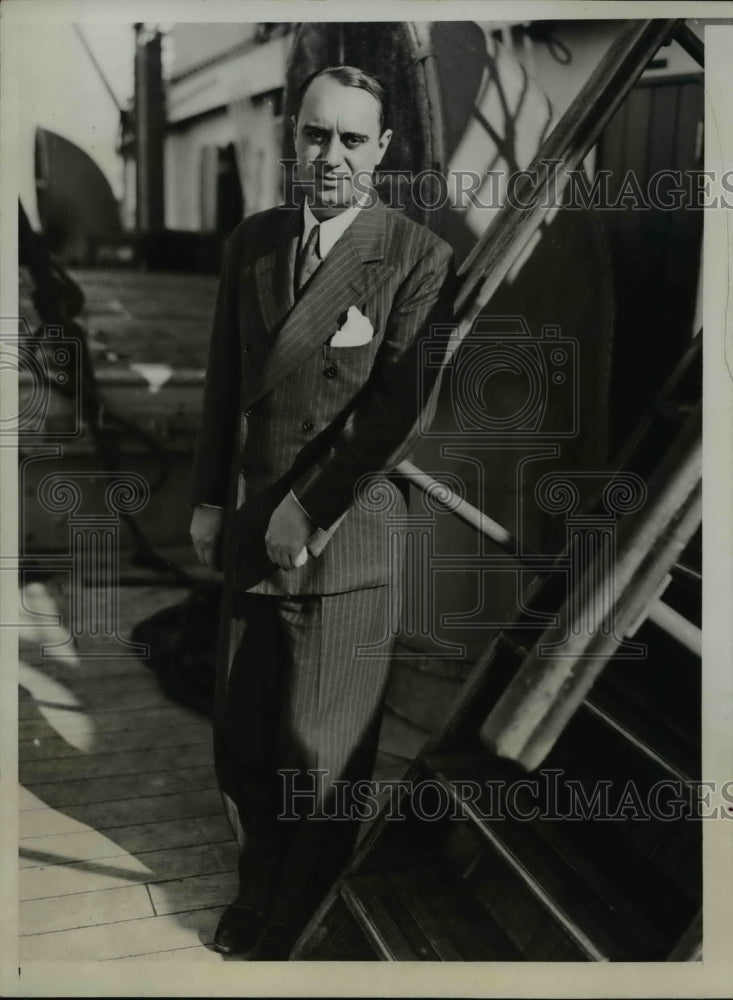 1933 Press Photo 1st Secretary Oscar Blanco Viel arrived in New York City