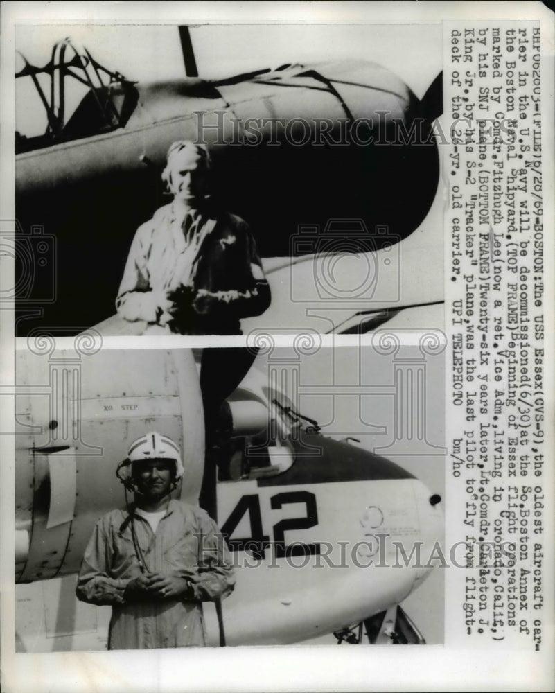 1969 Press Photo of (top) Comdr. Fitzhugh Lee and Lt. Cdr Carleton J. King Hr.- Historic Images