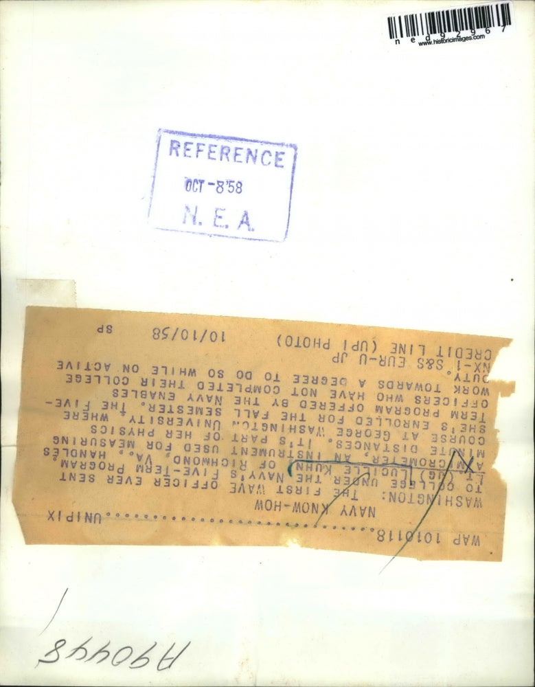 1958 Press Photo Lt.Lucille Kuhn,first wave officer sent to college by Navy